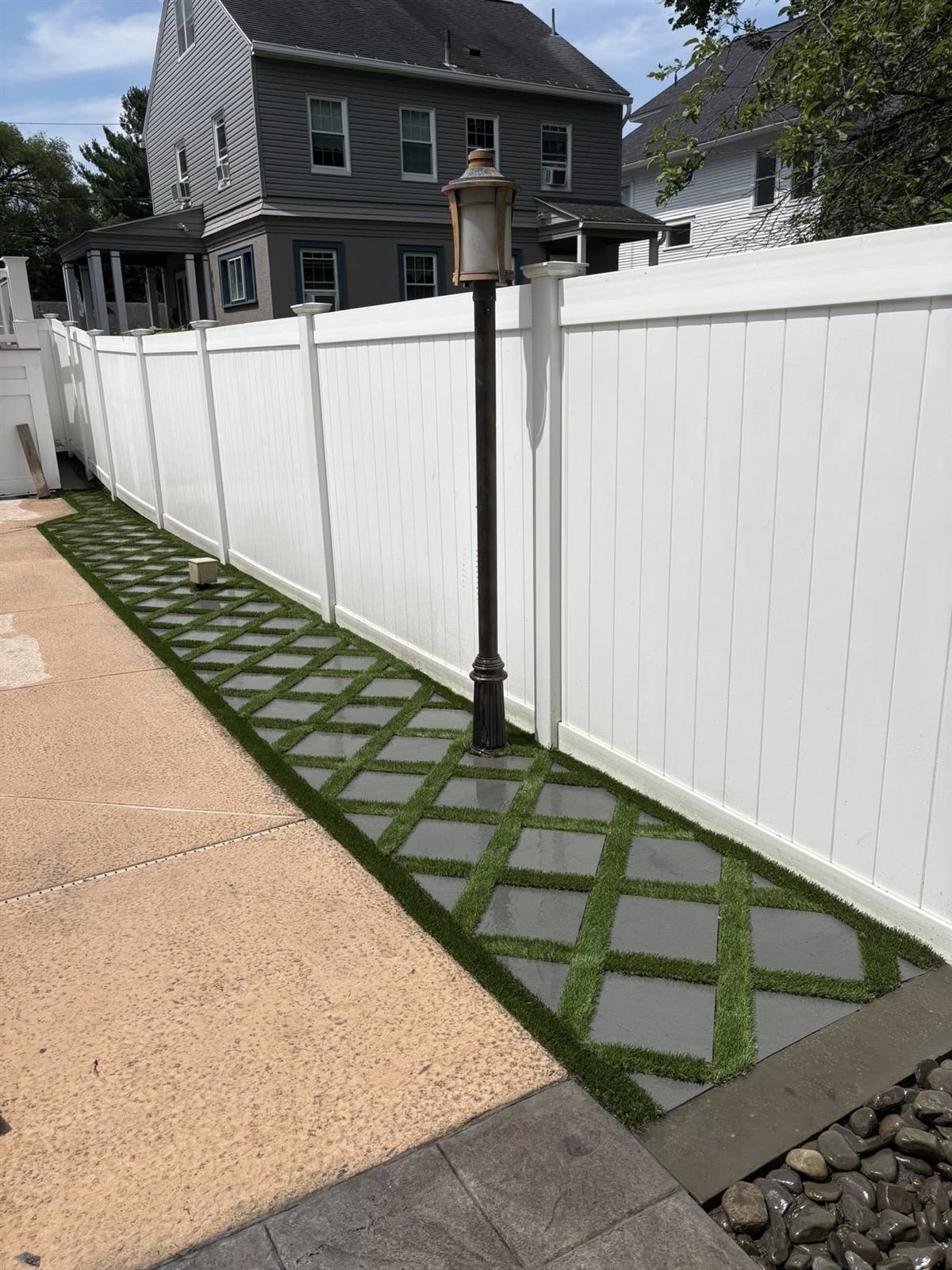 Paver and Turf Walkway